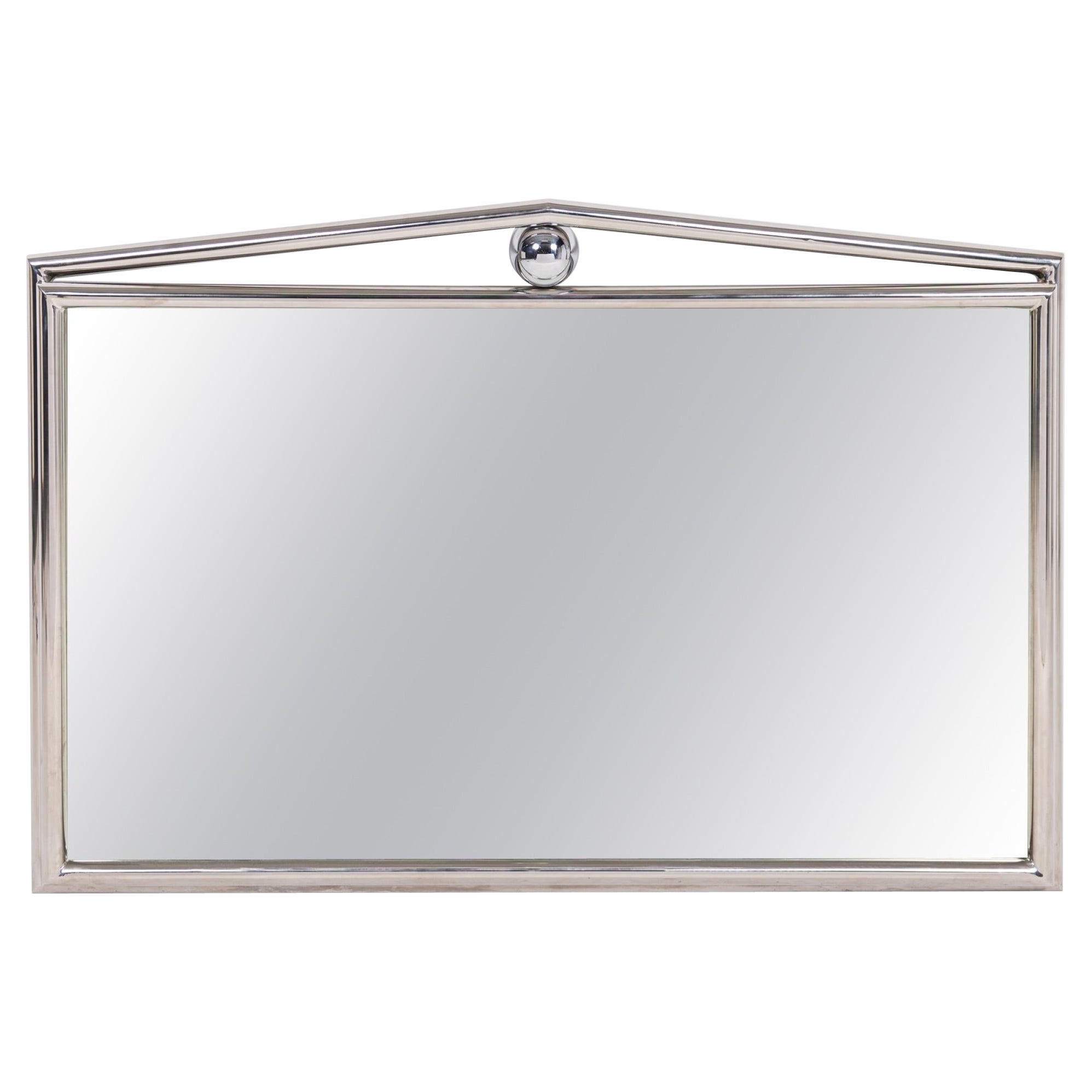 American Mid-Century Chrome Wall Mirror