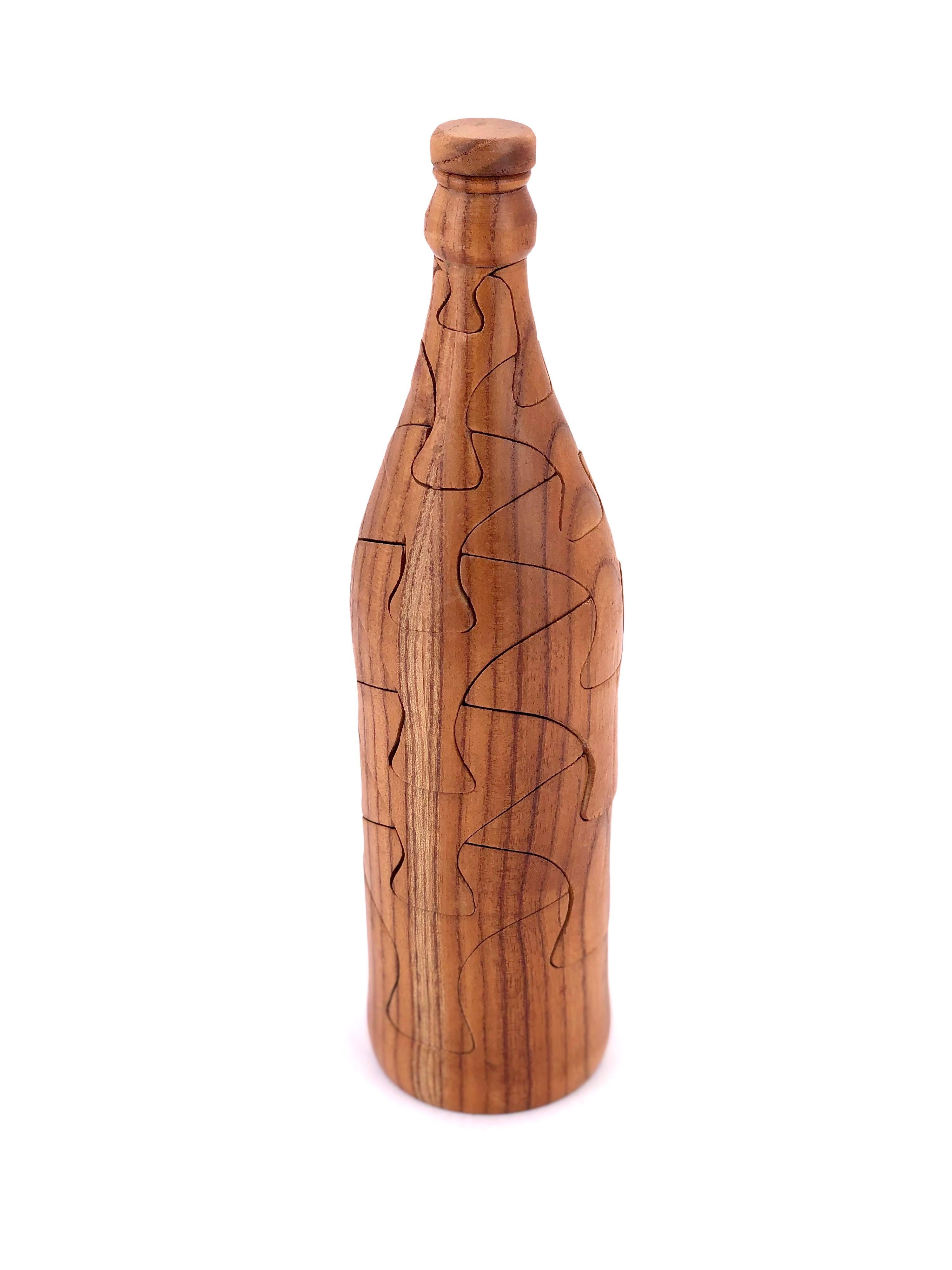 Mid-Century Modern American Midcentury Coke Wood Bottle Puzzle Sculpture