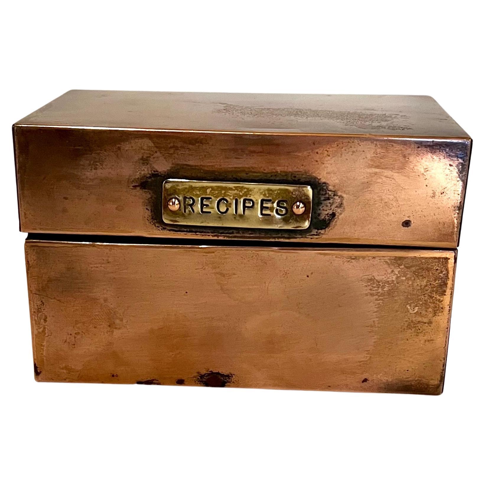 Mid-Century Modern American Mid Century Copper Vintage small Recipes Decorative Box
