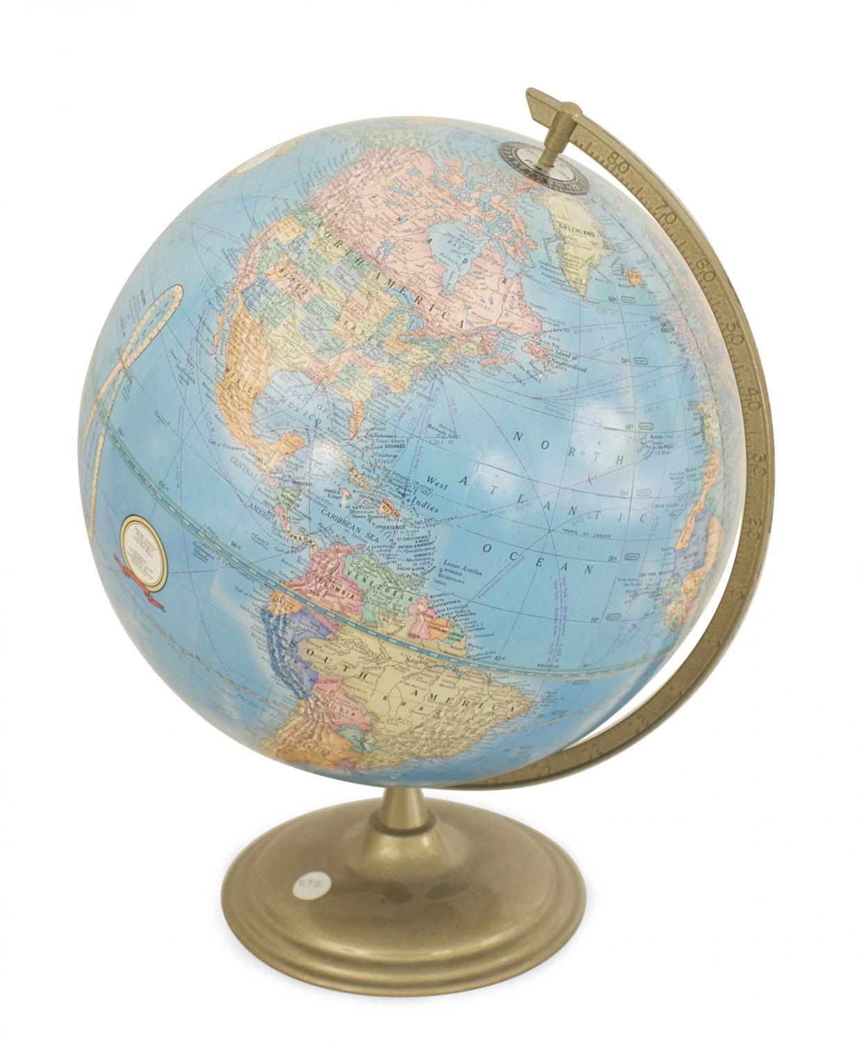 American Mid-Century Desk Globe For Sale