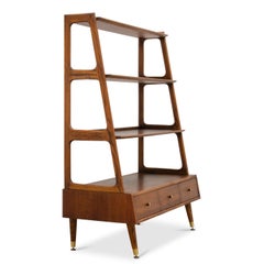 Amerikanische Mid Century Display Cabinet Buch Fall Regal Eiche Nussbaum unsigned