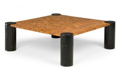 American Mid-Century Enameled Black and Brown Low / Coffee Table