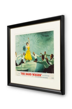 American Mid-Century Framed Poster of a Women in A Yellow Dress