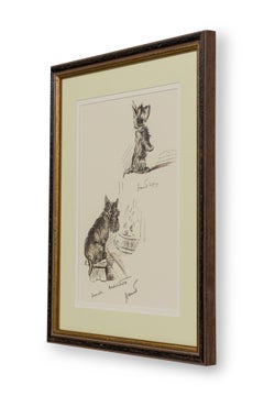 American Mid-Century Framed Print of a Scottish Terrier