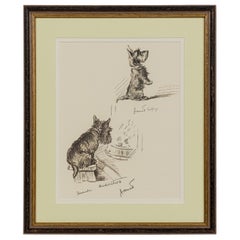 American Mid-Century Framed Print of a Scottish Terrier