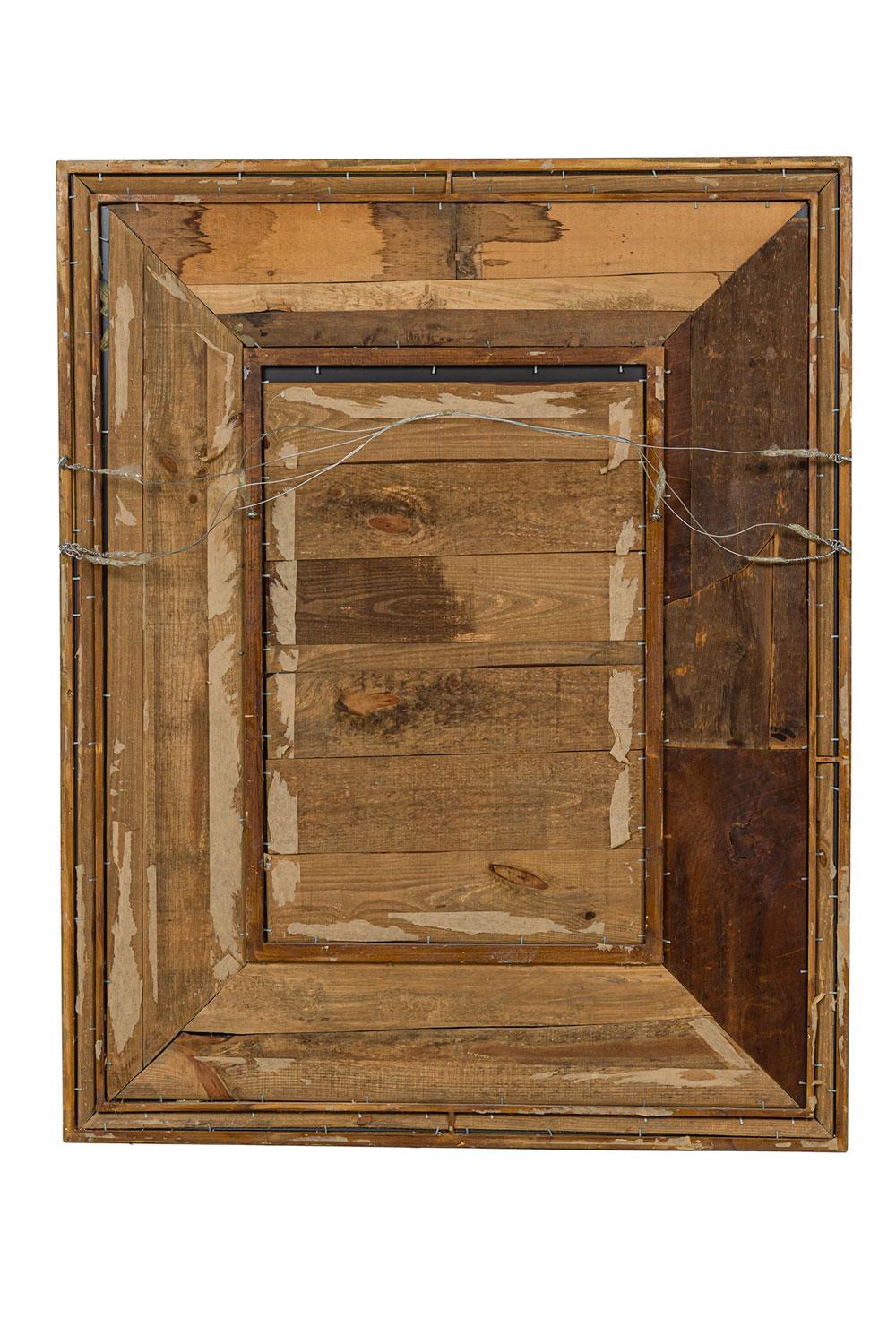 Amerikanischer vergoldeter Wandspiegel aus der Jahrhundertmitte mit geometrischem Rahmen im Zustand „Gut“ im Angebot in Queens, NY