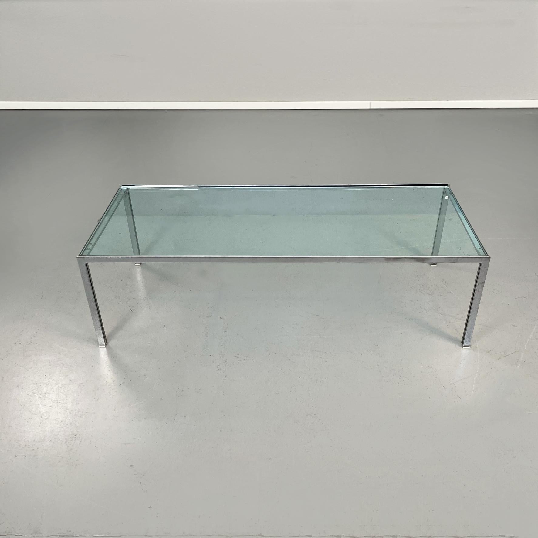 Mid-Century Modern American Mid-Century Glass and Steel Luar Coffee Table by Ross Littell, 1970s For Sale