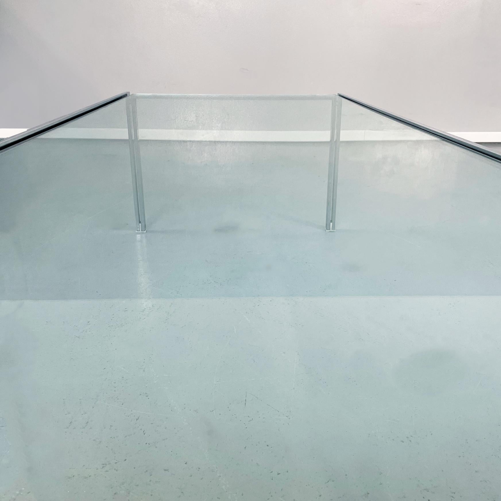 American Mid-Century Glass and Steel Luar Coffee Table by Ross Littell, 1970s In Good Condition For Sale In MIlano, IT