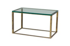 American Mid-Century Glass Top Open Box Coffee Table