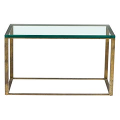 American Mid-Century Glass Top Open Box Coffee Table