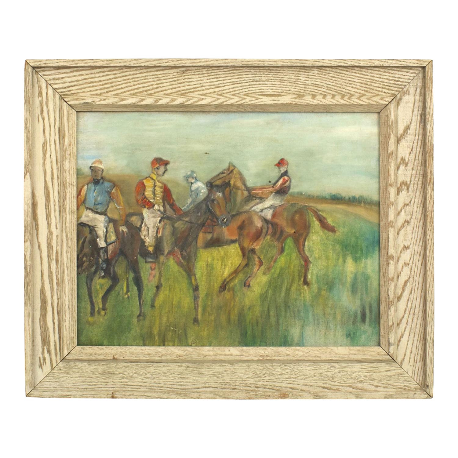 American Mid-Century Horse Jockey Painting