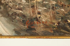 American Mid-Century Impressionist style winter landscape painting