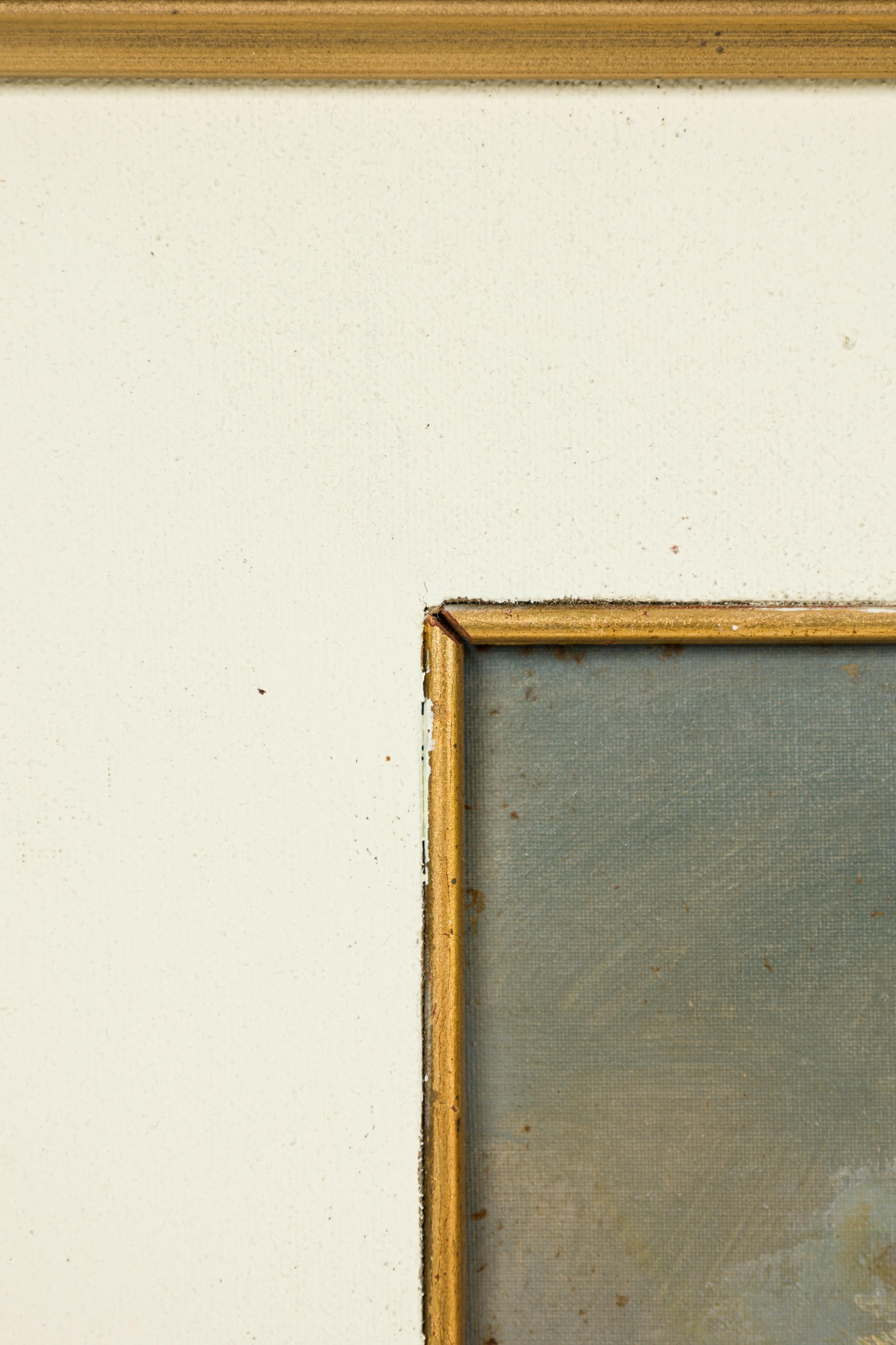 Porcellana Quadro di paesaggio invernale in stile impressionista americano della metà del secolo scorso in vendita