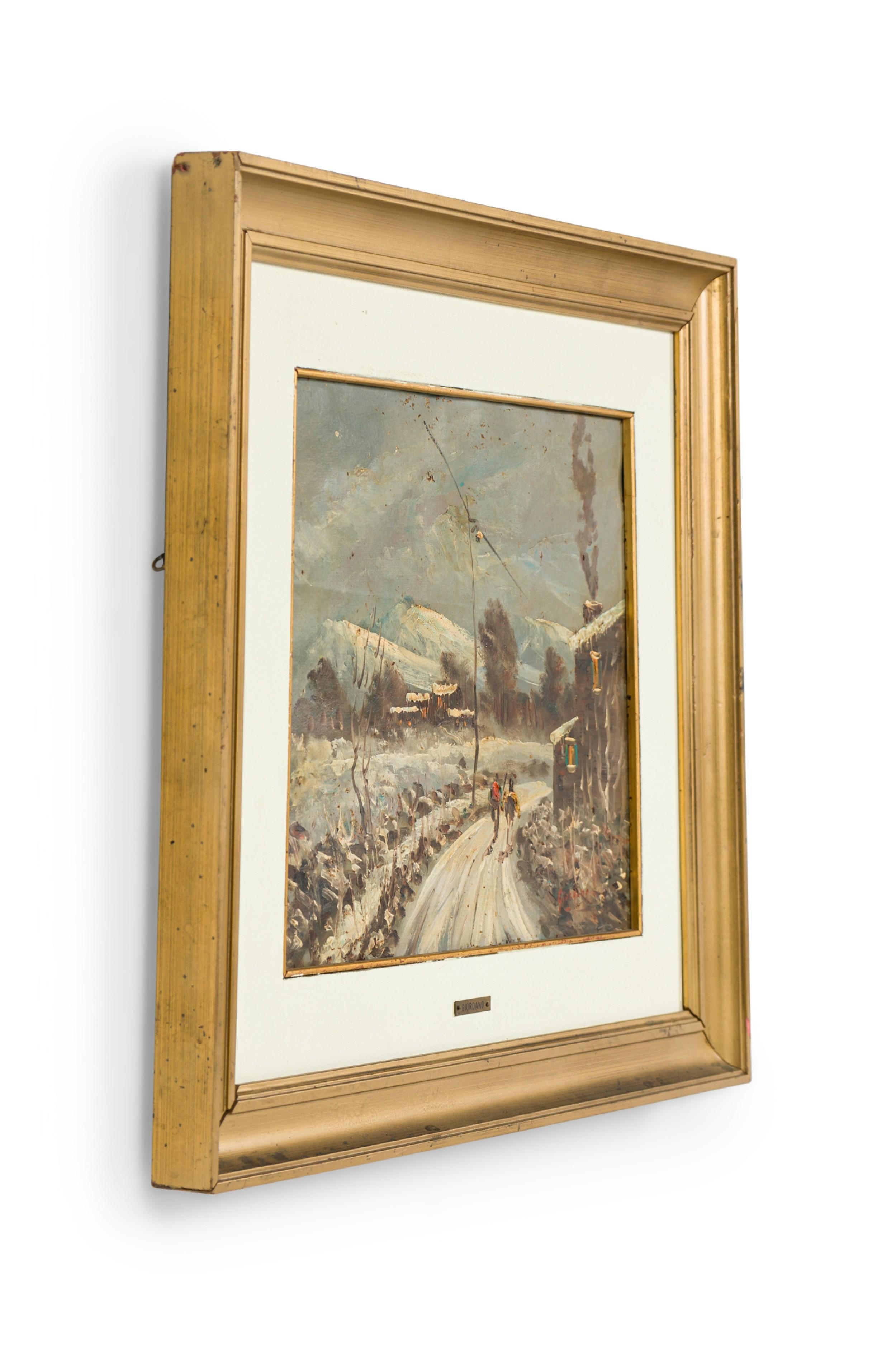Quadro di paesaggio invernale in stile impressionista americano della metà del secolo scorso in vendita 1