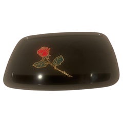 American Mid Century Inlaid "Rose" Tray by Couroc California