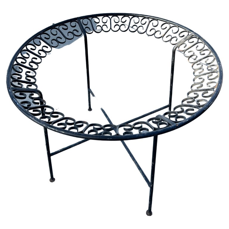 American Mid Century Iron Patio Dining Table Base by Arthur Umanoff For