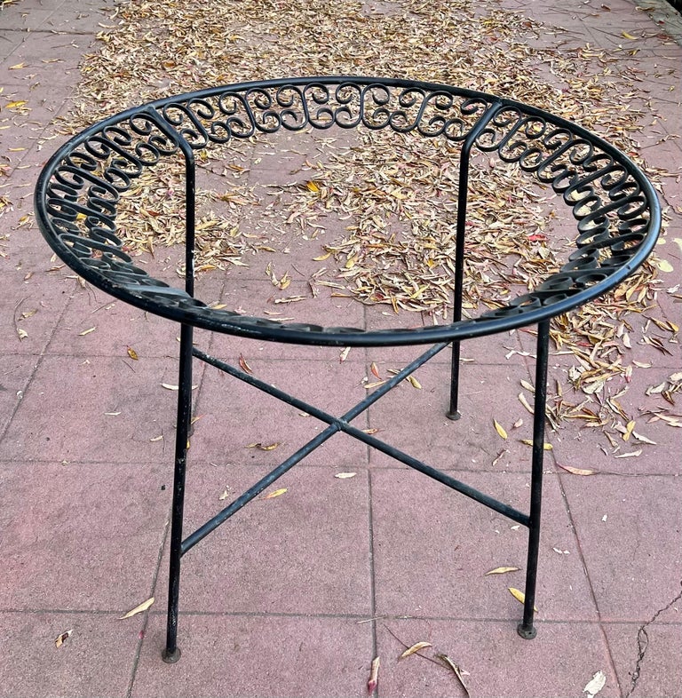 American Mid Century Iron Patio Dining Table Base by Arthur Umanoff For
