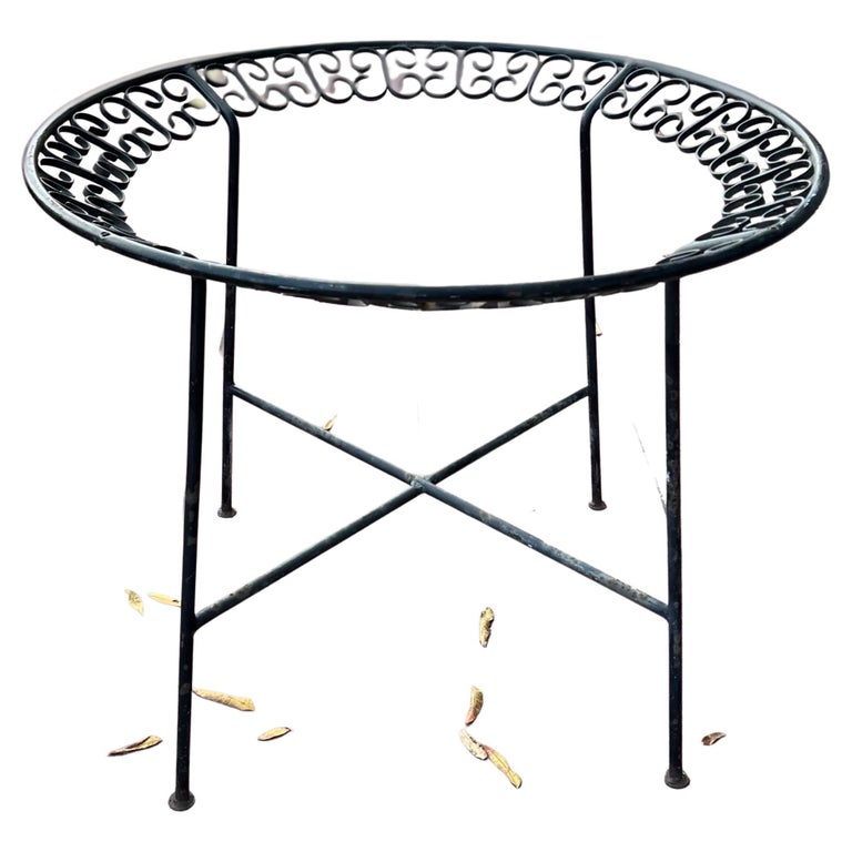 American Mid Century Iron Patio Dining Table Base by Arthur Umanoff For