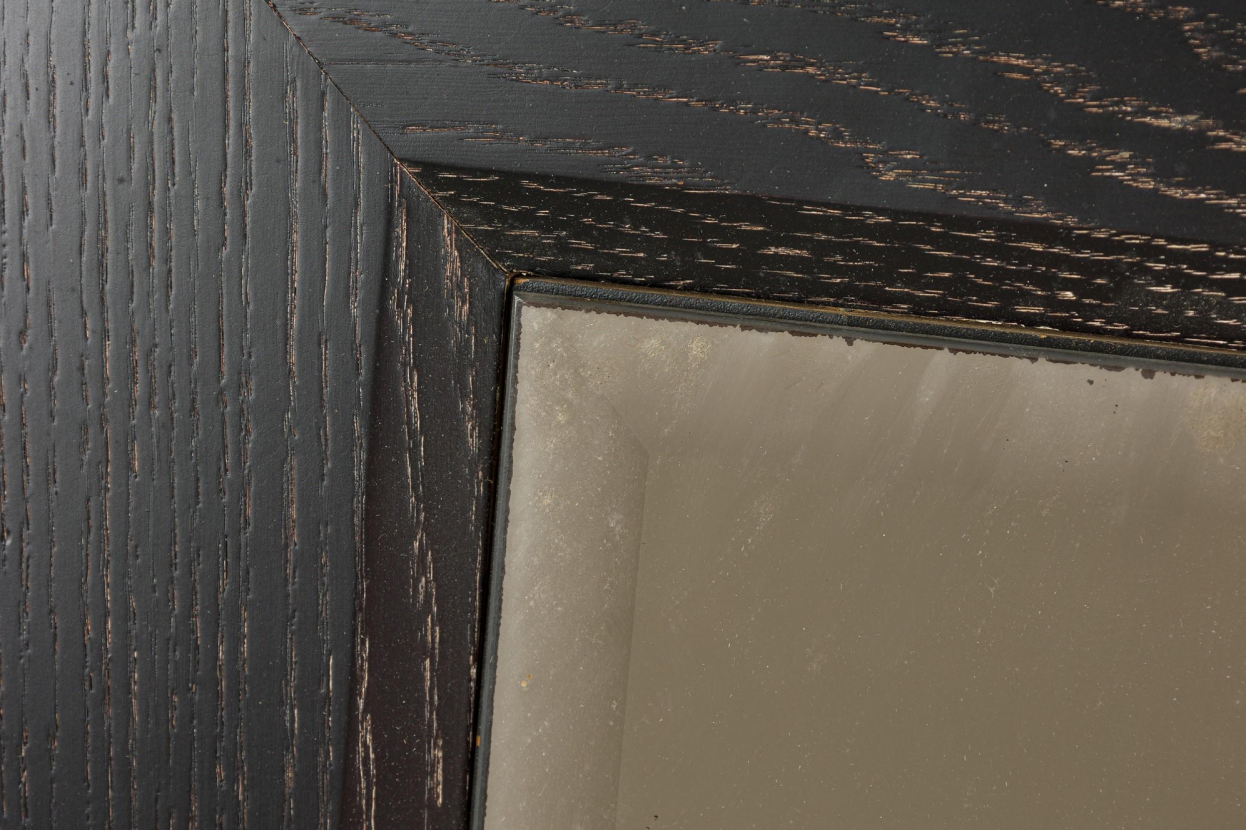 North American American Mid-Century Jamie Herzlinger Ebonized Wall Mirror For Sale
