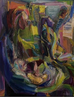 Gran cuadro abstracto original americano de mediados de siglo por Barbara Yeterian