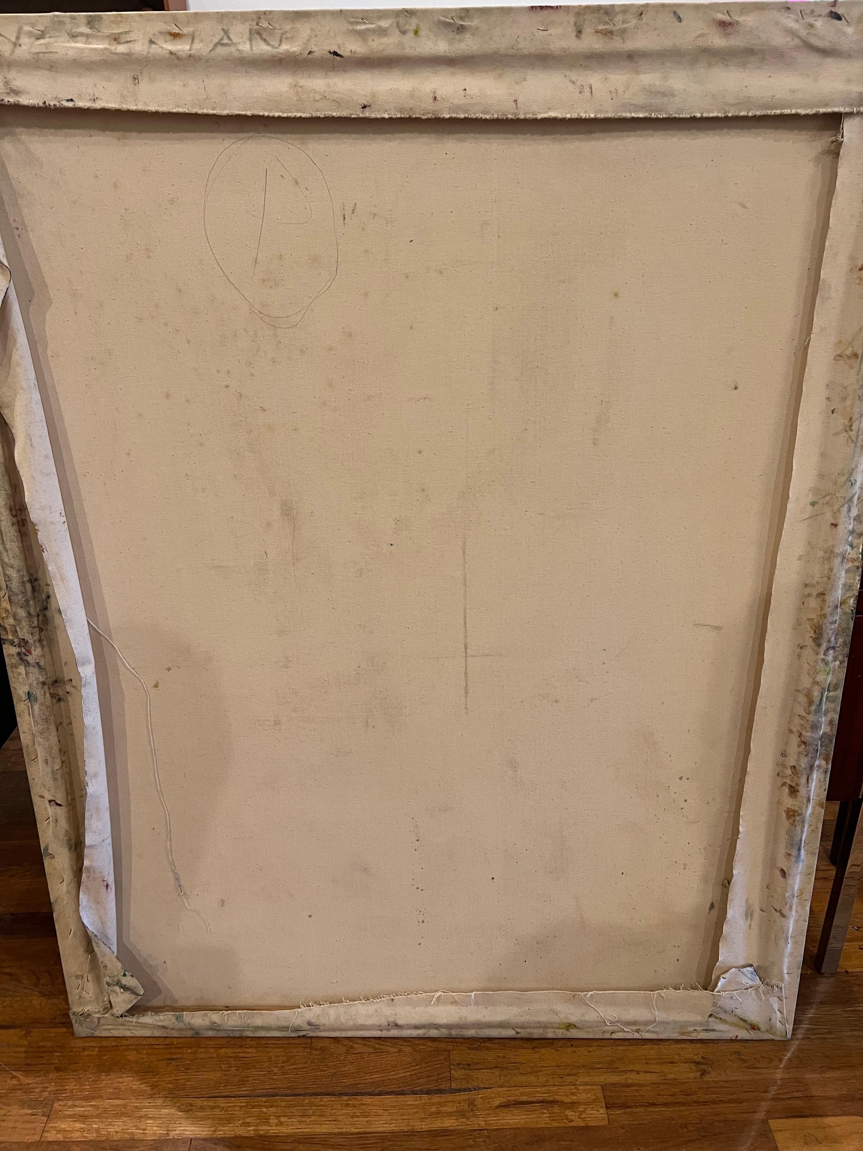 Mid-Century Modern American Mid Century Large Abstract Original Painting By Barbara Yeterian For Sale