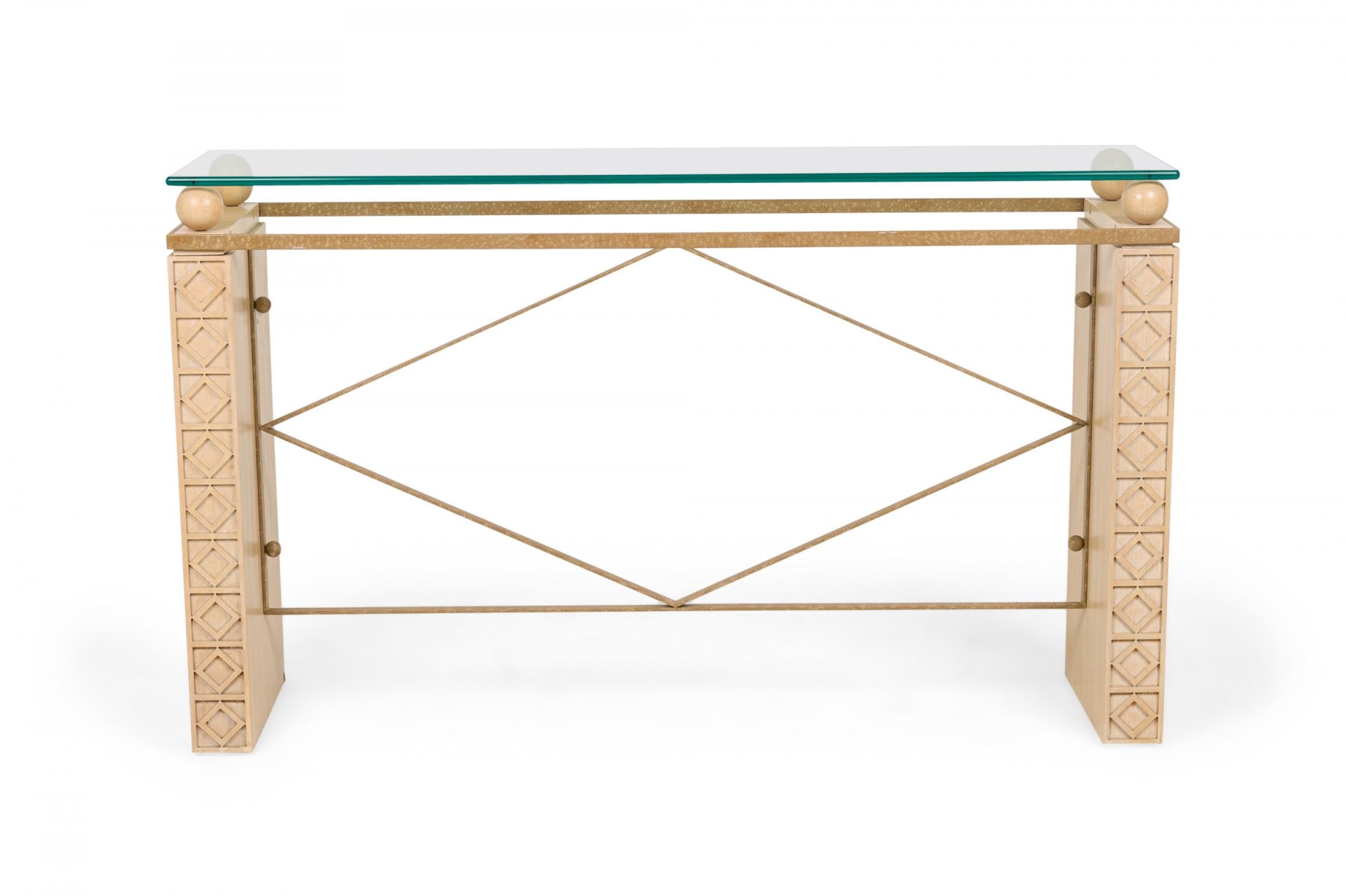 lime washed oak console table