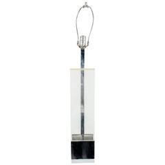 American Midcentury Lucite and Chrome Table Lamp