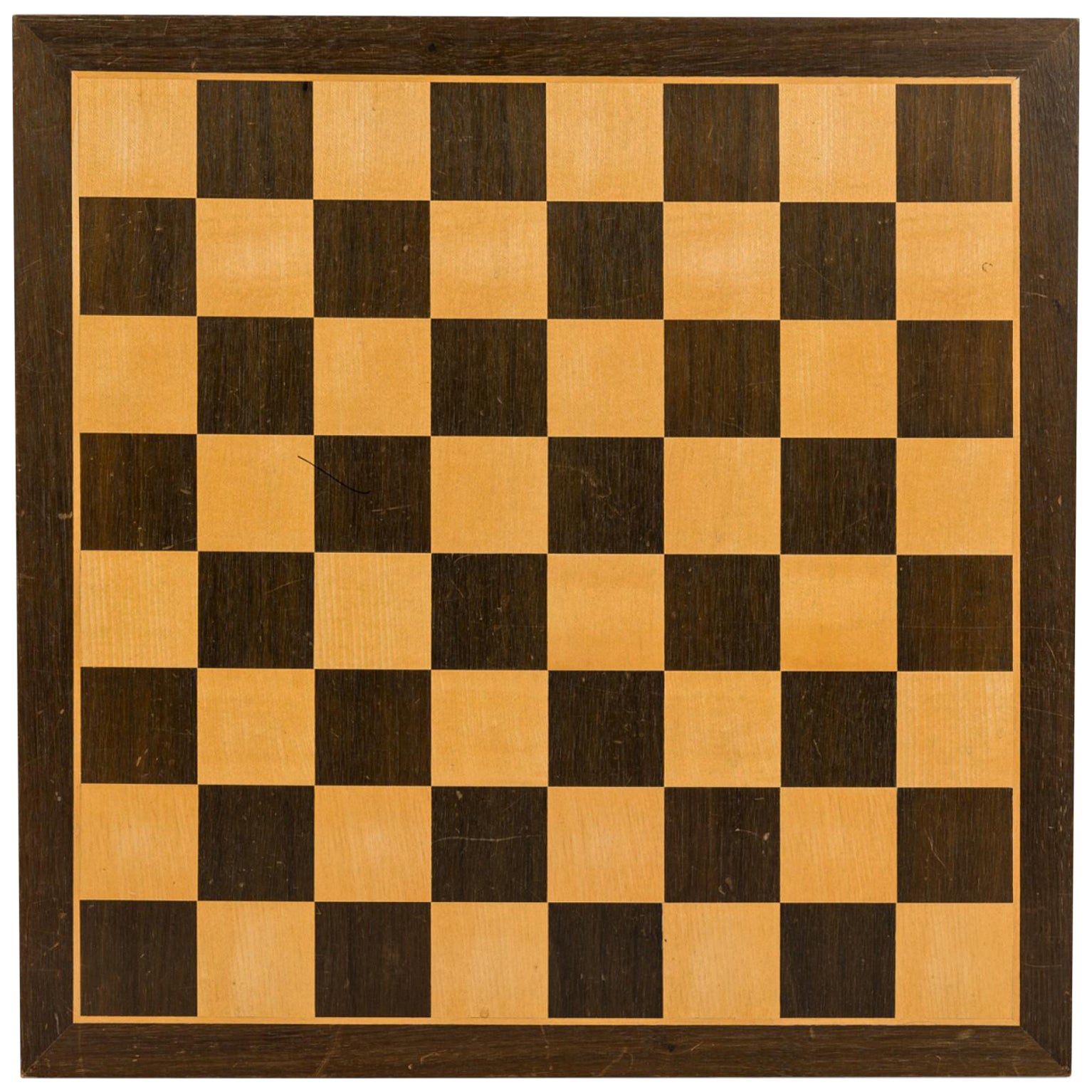 American Mid-Century Mahogany and Maple Chess Board