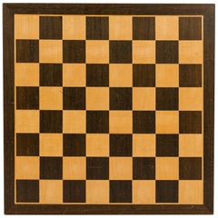 American Mid-Century Mahogany and Maple Chess Board