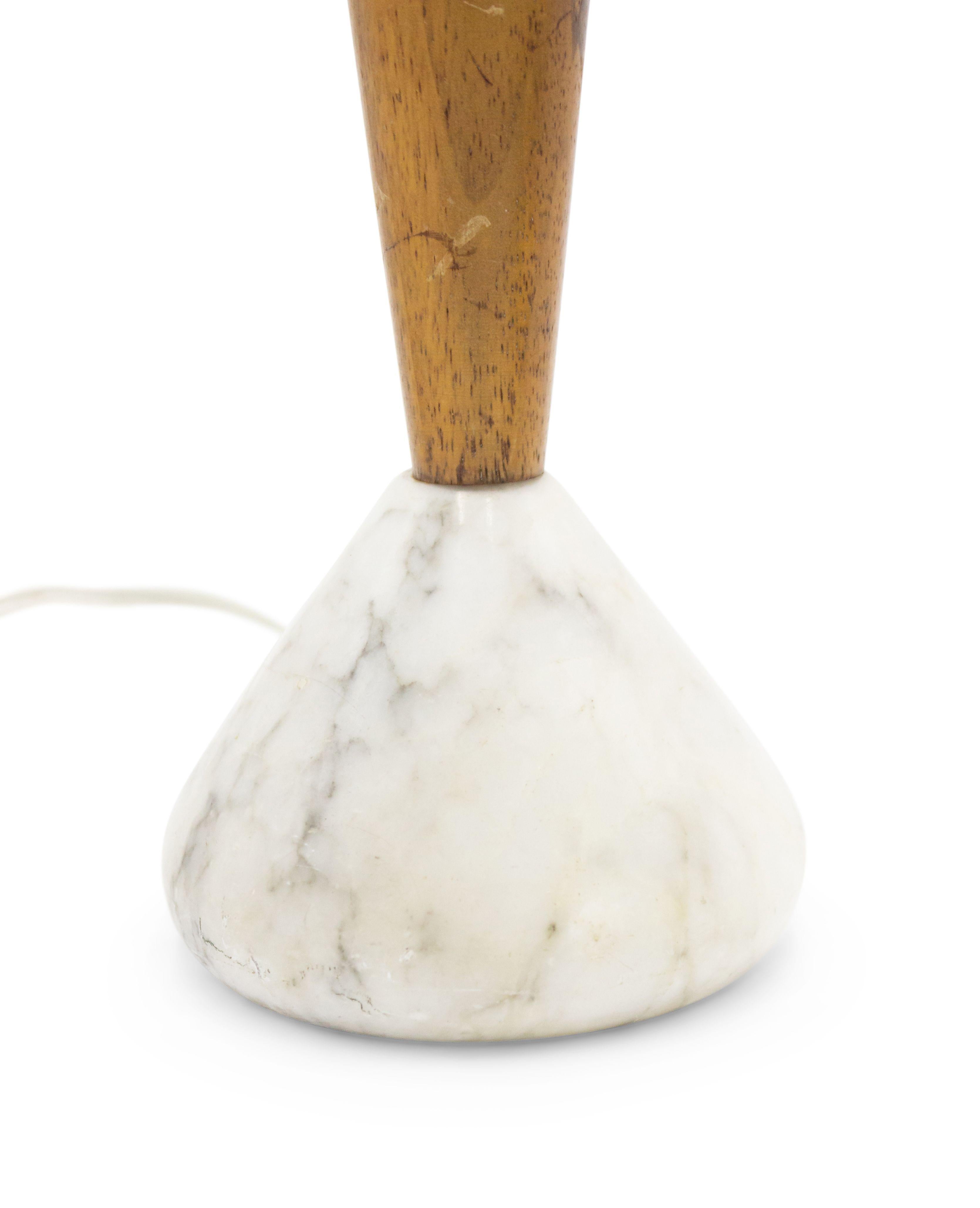 Mid-Century Modern American Mid-Century Marble and Wood Table Lamp