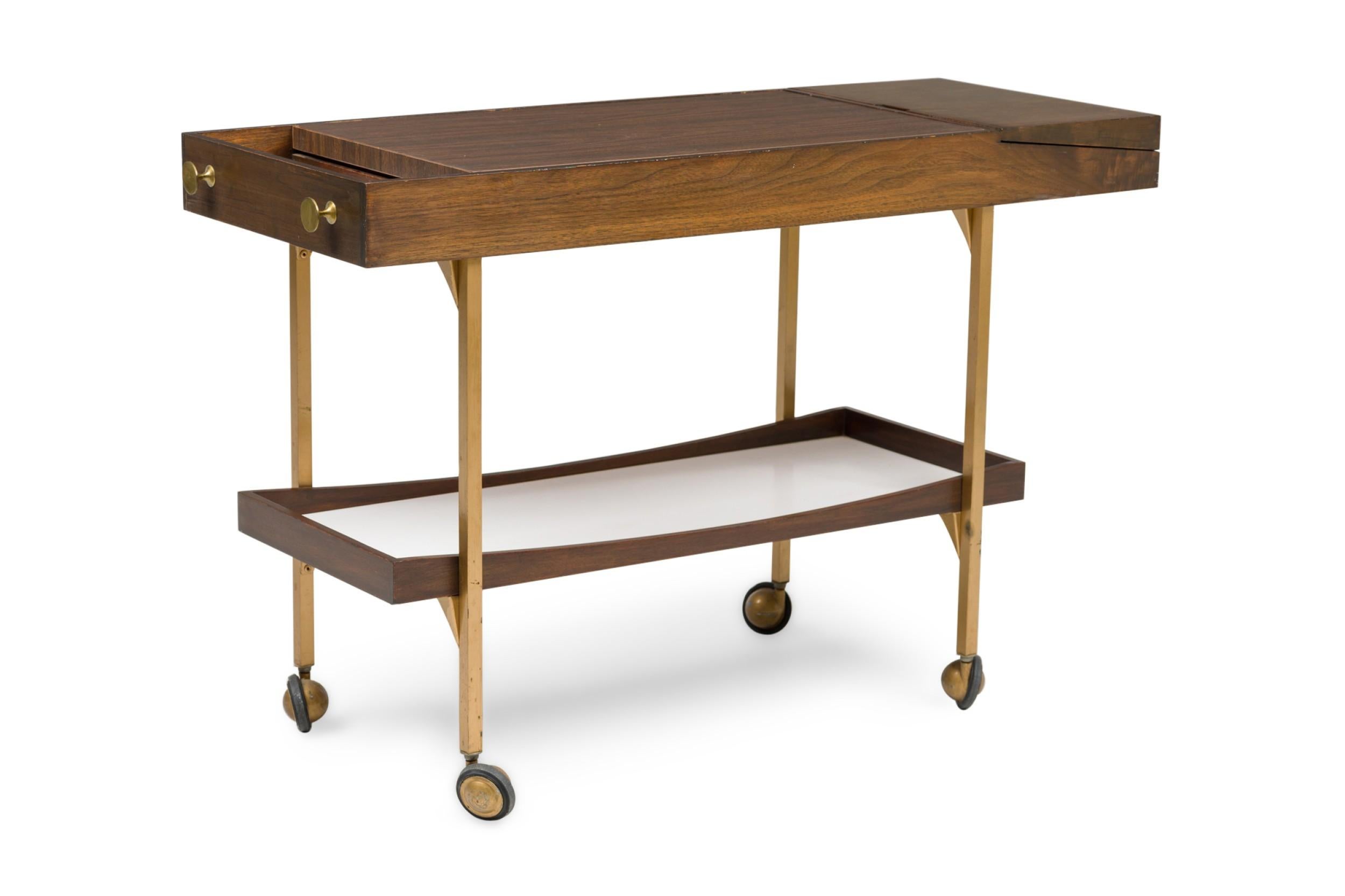 20th Century American Mid-Century Milo-Baughman Bar Cart with Low Tier For Sale