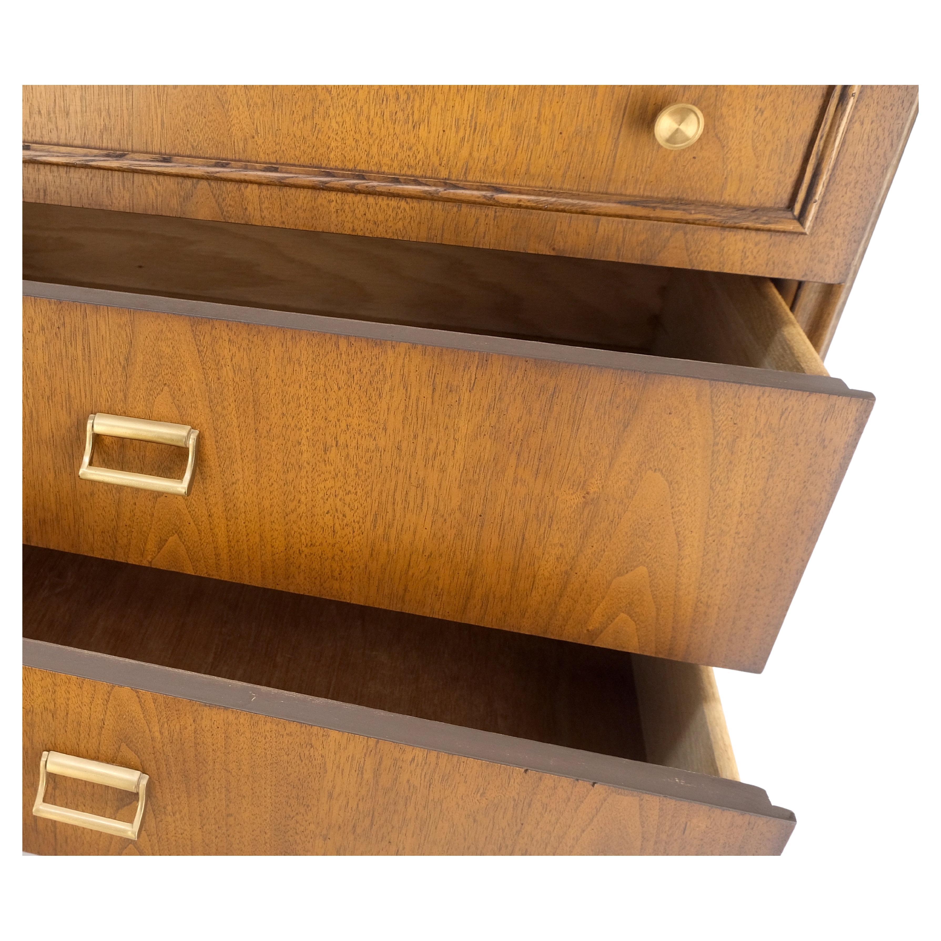 American Mid Century Modern 6 Drawers Walnut Dresser Brass Hardware MINT Referbished!