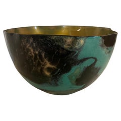 American Mid-Century Modern Abstract Enamel Bowl by Samsone Studio