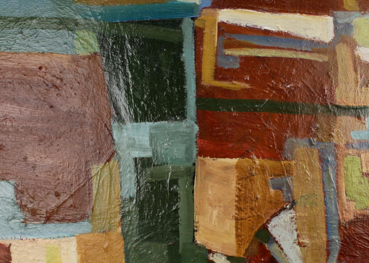 Mid-Century moderno Pittura astratta americana su tela della metà del secolo scorso