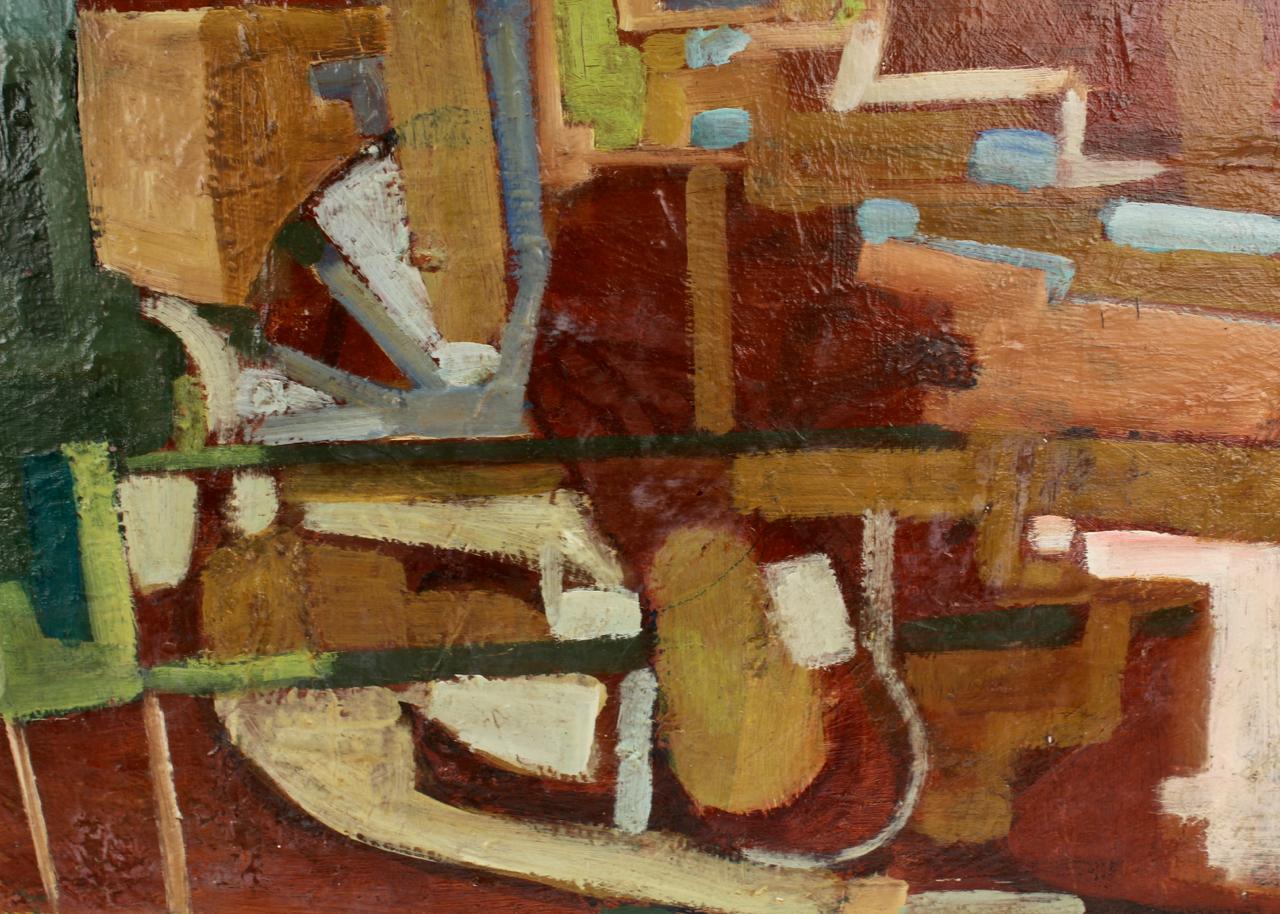 20th Century American Mid-Century Modern Abstract Oil on Canvas Painting