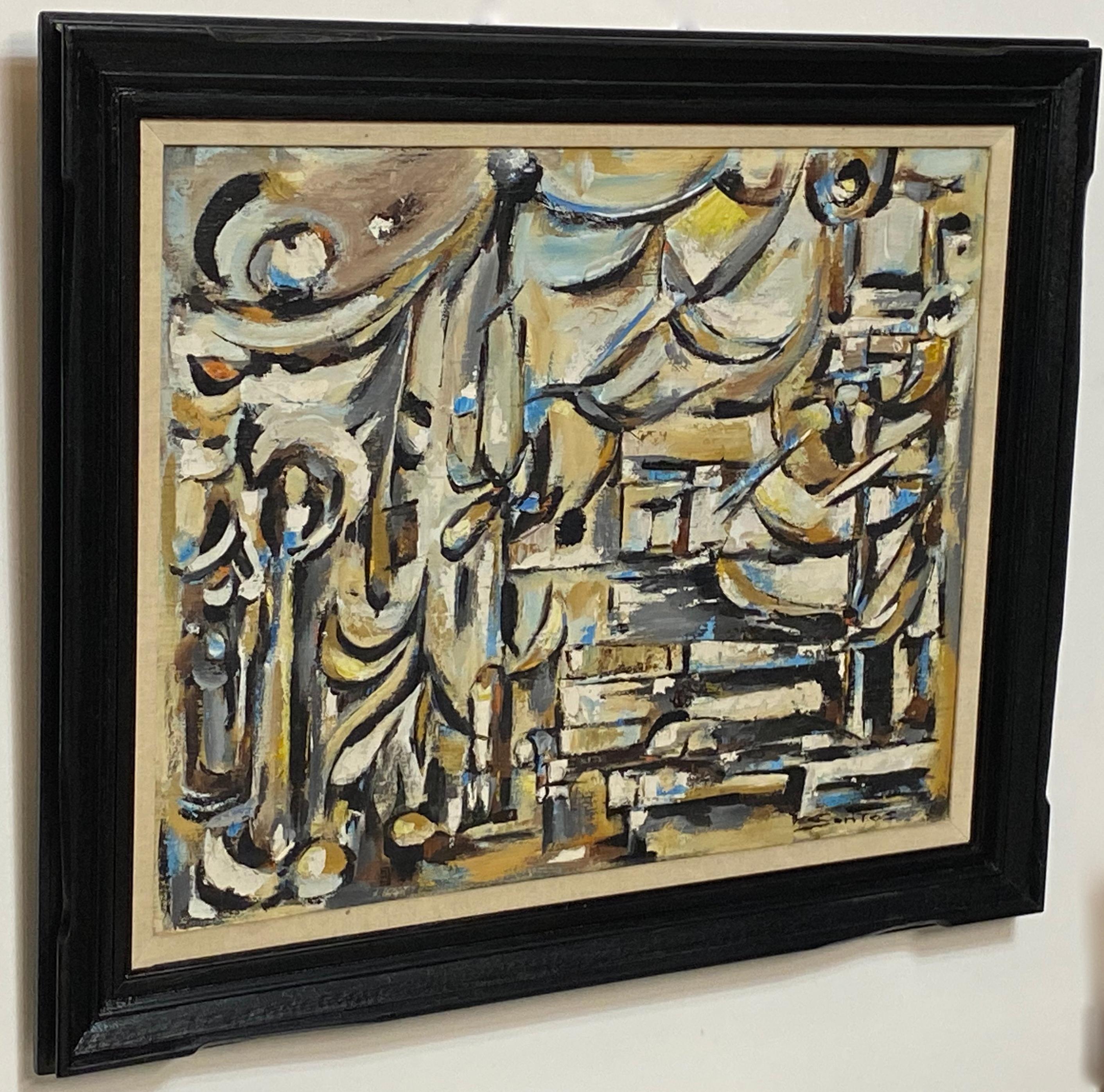 American Mid-Century Modern Abstract Painting In Good Condition In San Francisco, CA