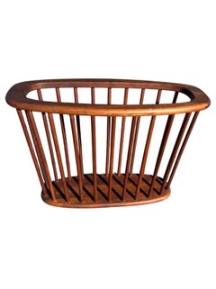 American Mid-Century Modern Arthur Umanoff Solid Walnut Magazine Rack