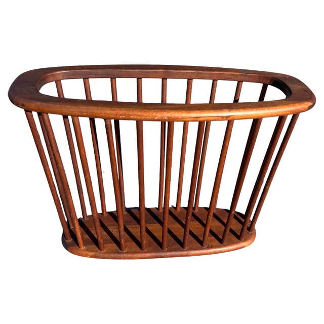 American MidCentury Modern Arthur Umanoff Solid Walnut Magazine Rack