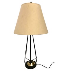 American Mid-Century Modern Atomic Age Brass and Metal Lamp