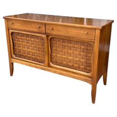 American Mid-Century Modern Atomic age Small Walnut Credenza