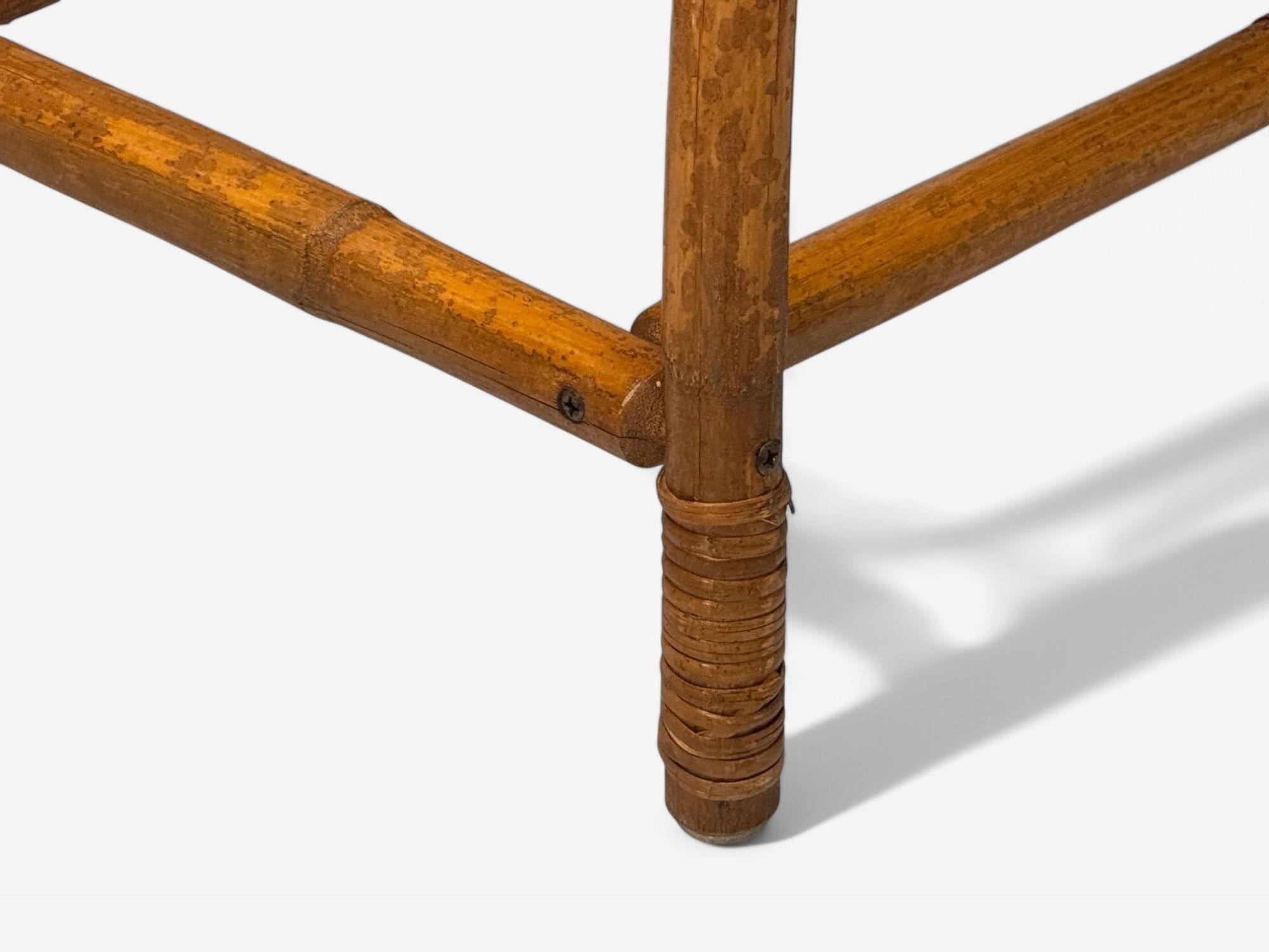 Amerikanische Mid-Century-Modern-Beistelltische, Bambus, Rattan, Schilfrohr, USA, 1950er Jahre im Angebot 2