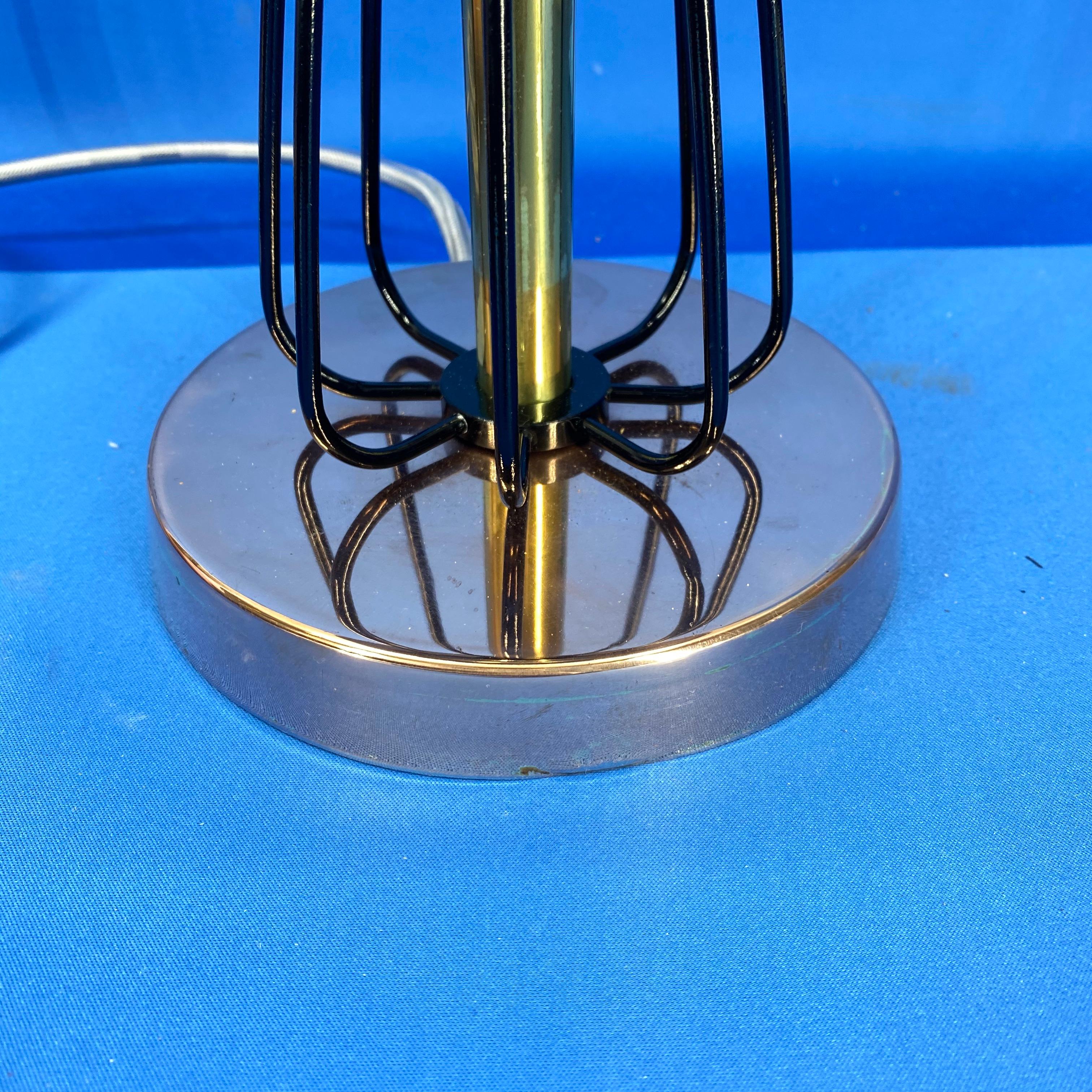 American Mid-Century Modern Brass and Chrome Desk Lamp 2
