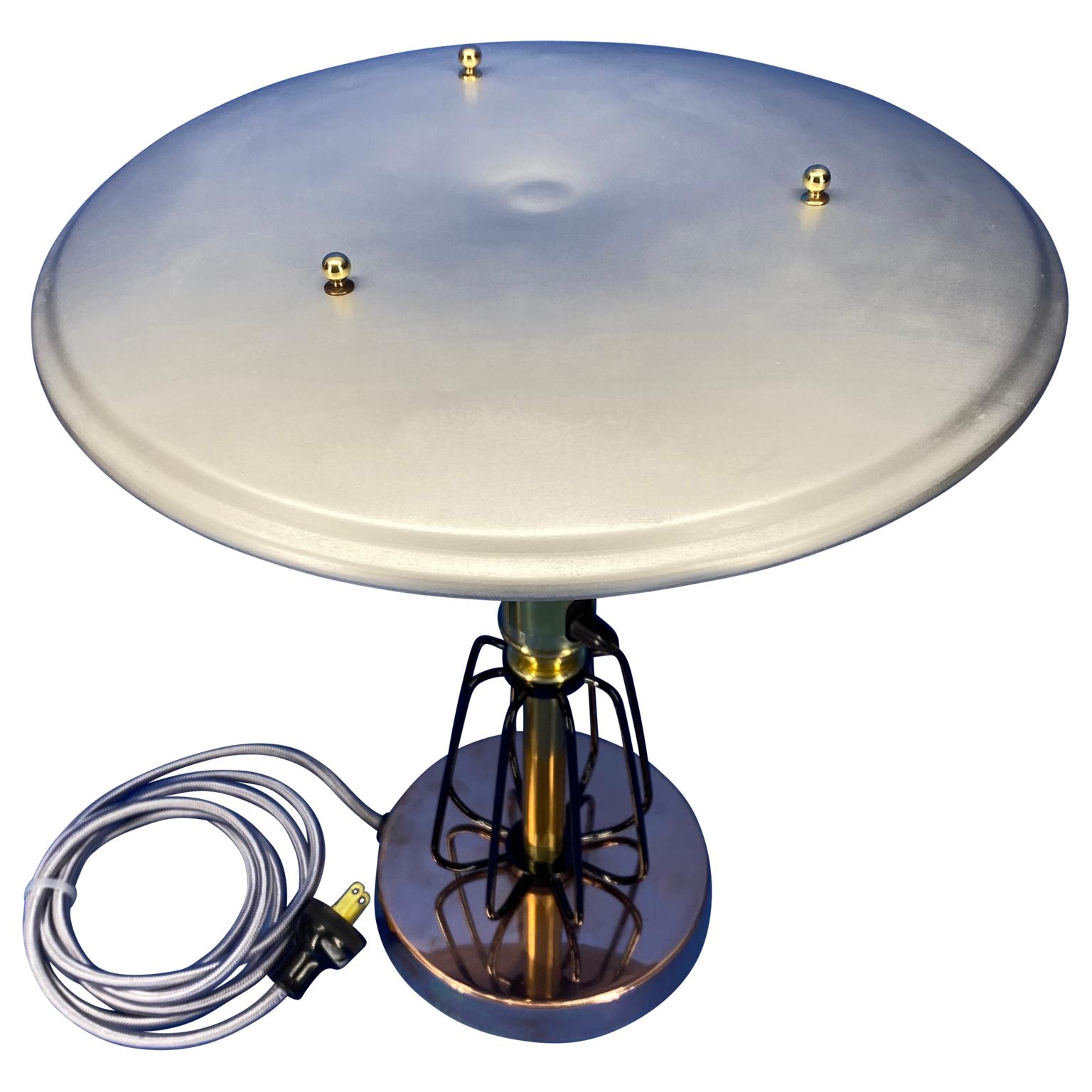 North American American Mid-Century Modern Brass and Chrome Desk Lamp