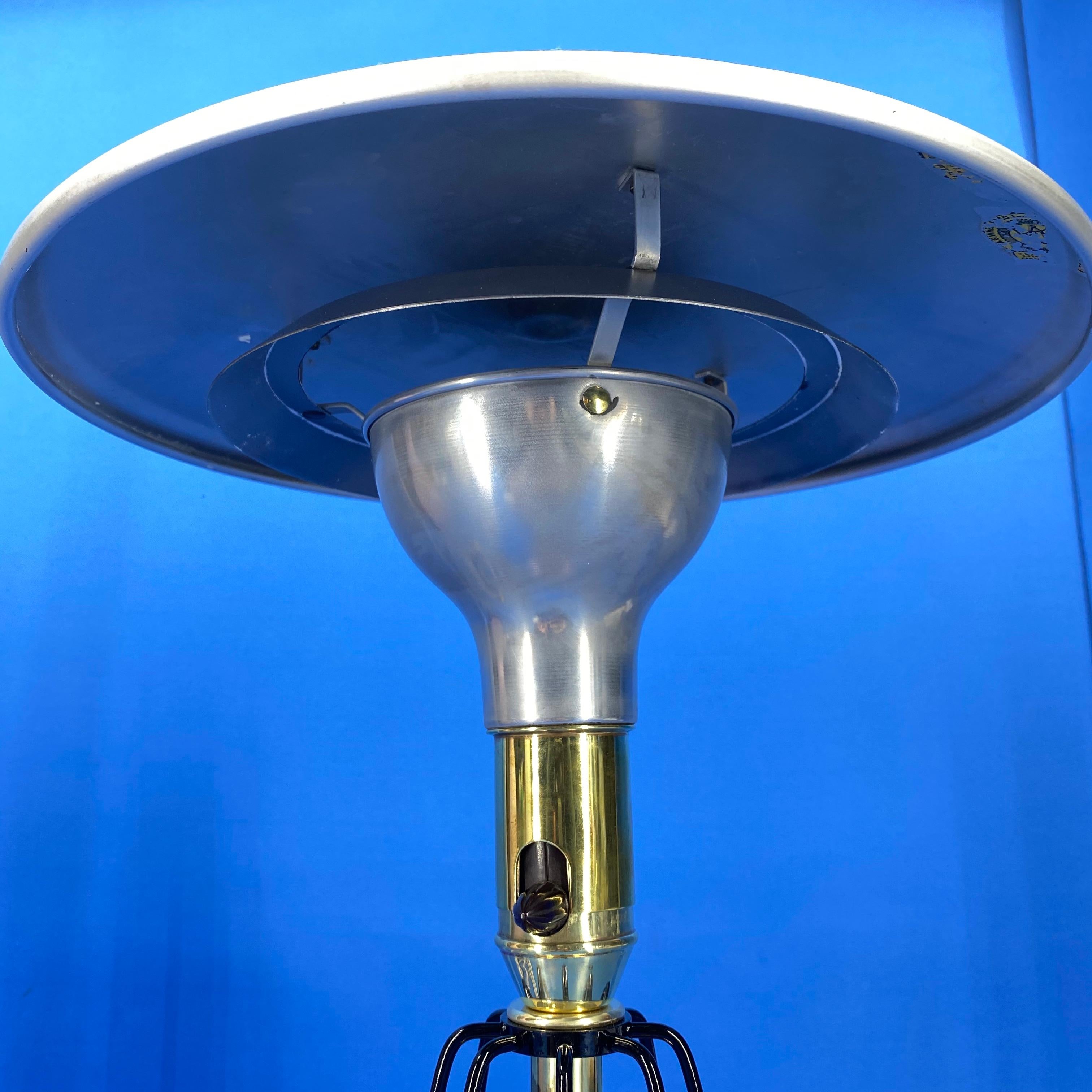20th Century American Mid-Century Modern Brass and Chrome Desk Lamp