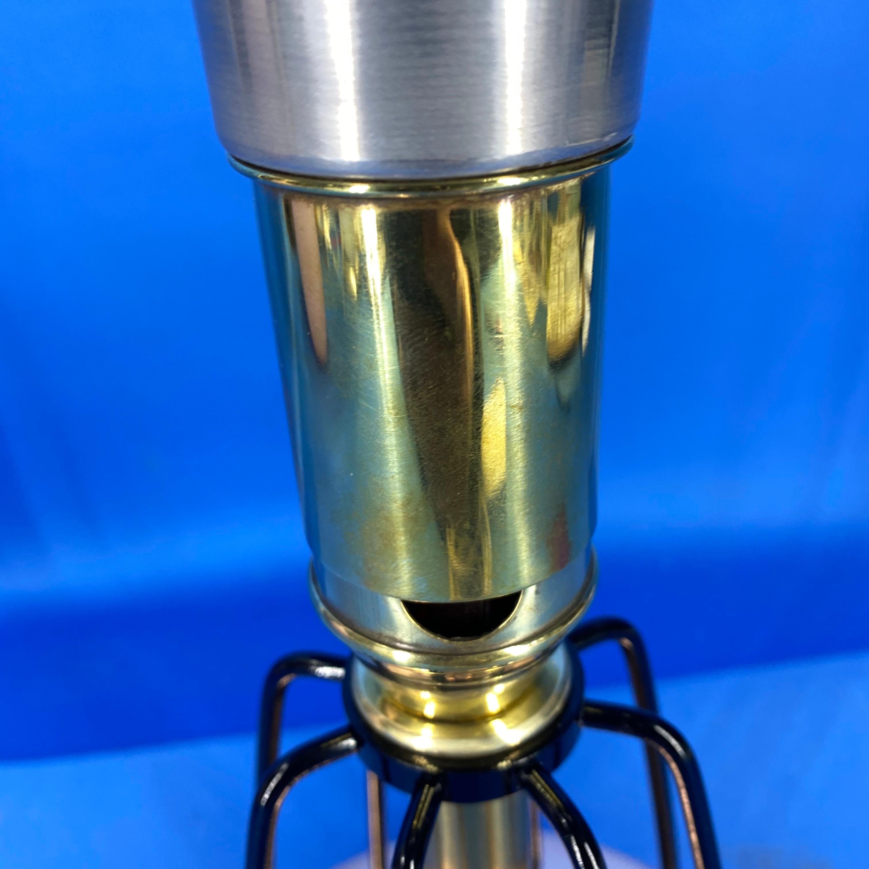 Metal American Mid-Century Modern Brass and Chrome Desk Lamp