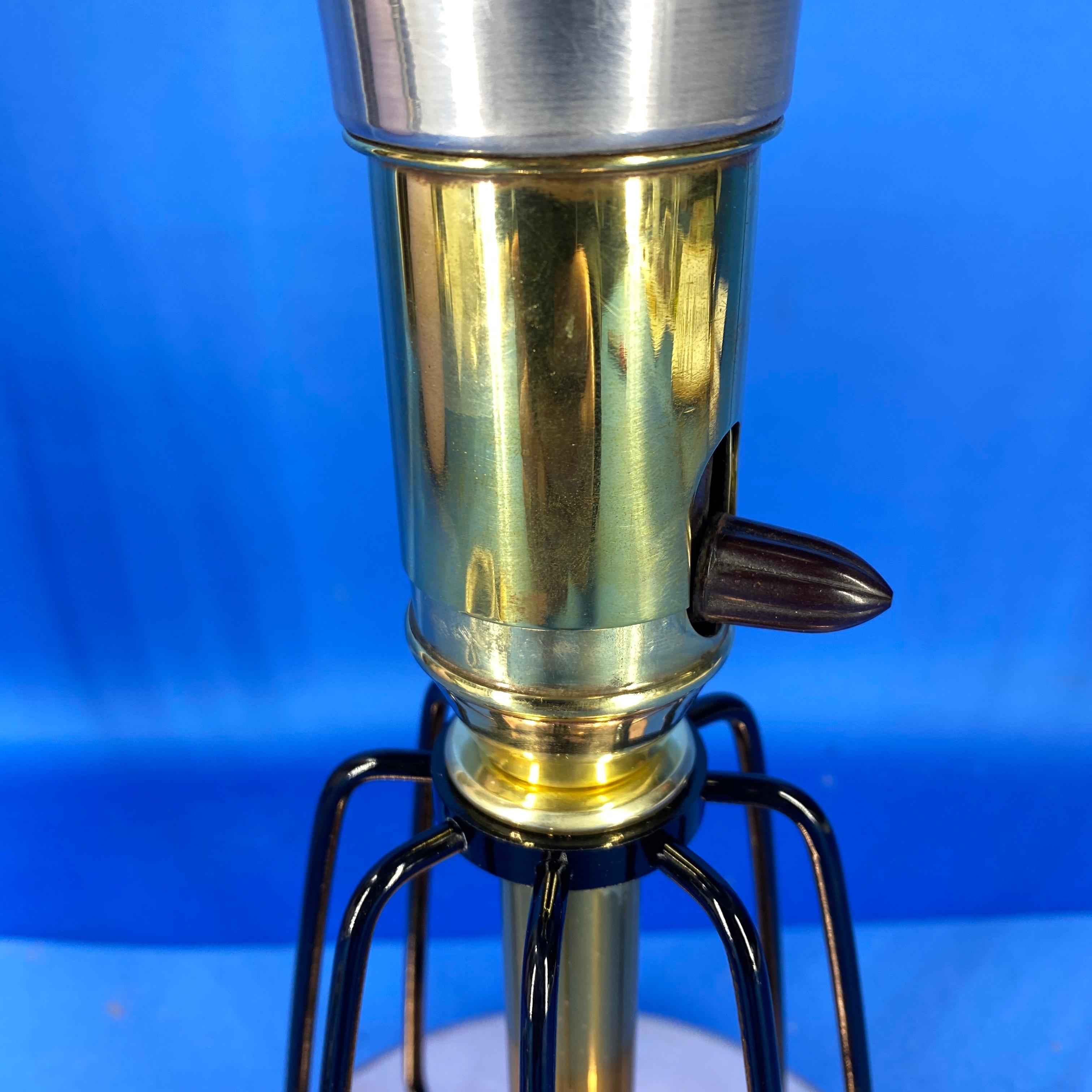 American Mid-Century Modern Brass and Chrome Desk Lamp 1
