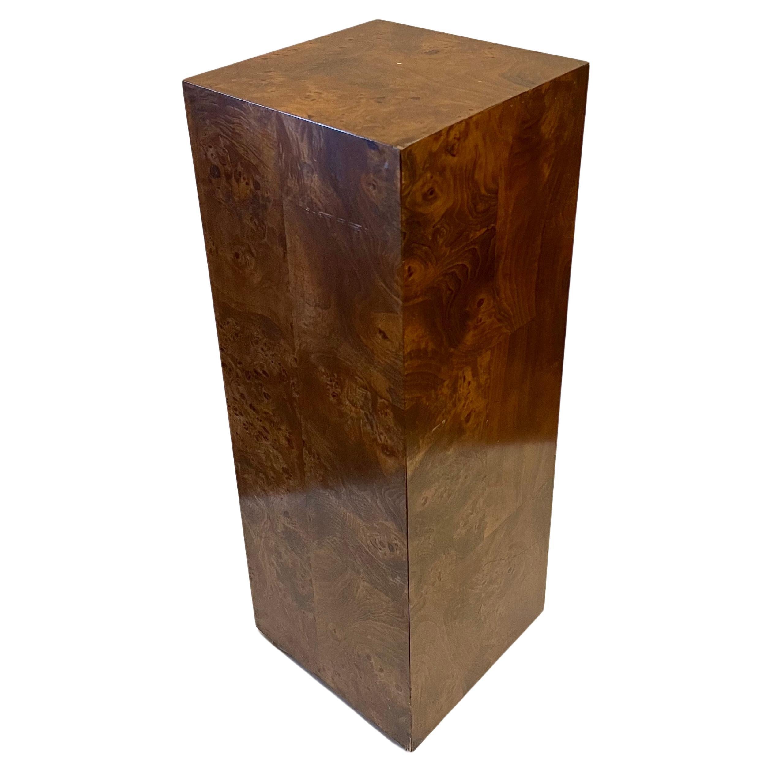American Mid-Century Modern Burlwood Pedestal by Milo Baughman In Good Condition In San Diego, CA