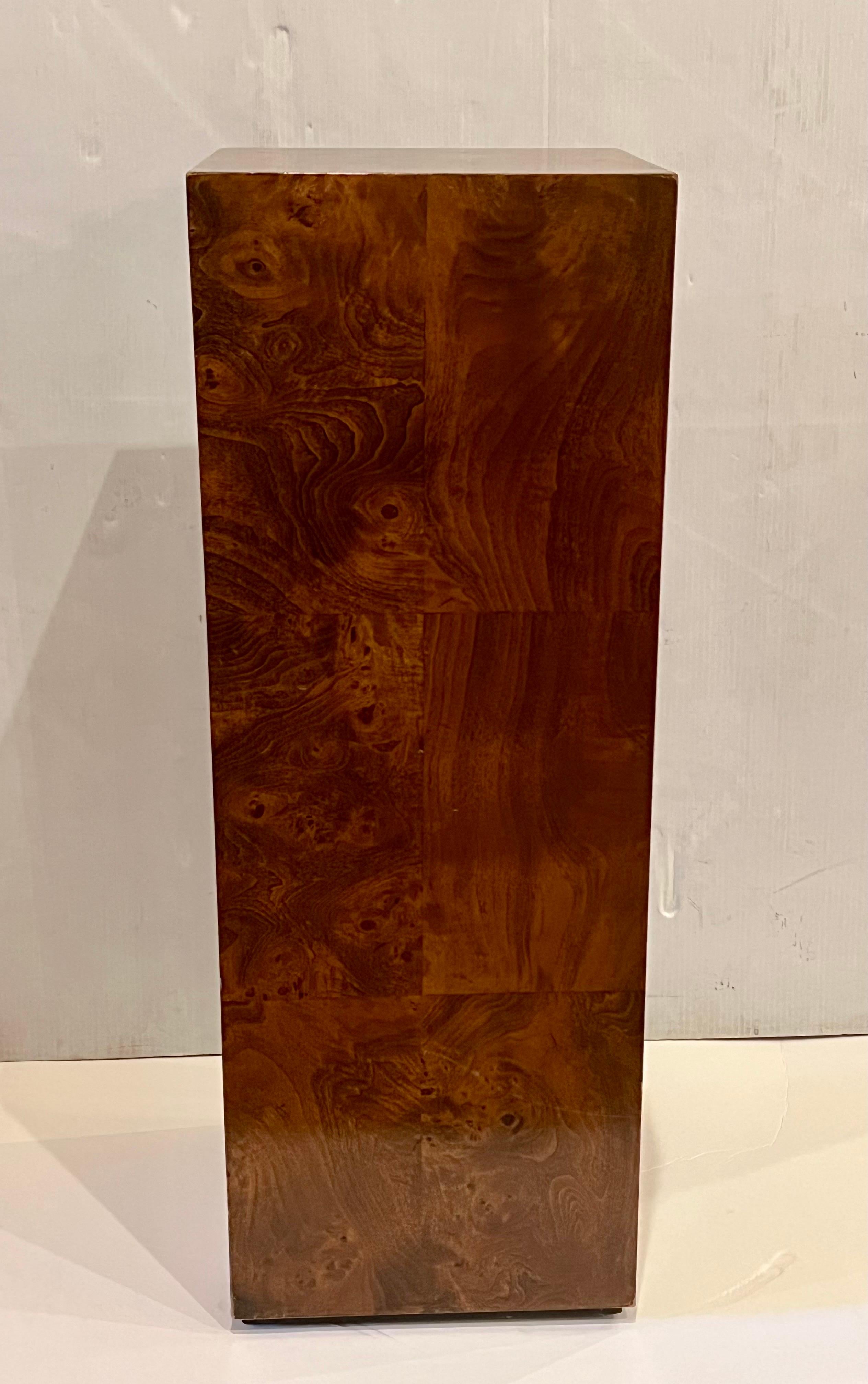 20th Century American Mid-Century Modern Burlwood Pedestal by Milo Baughman