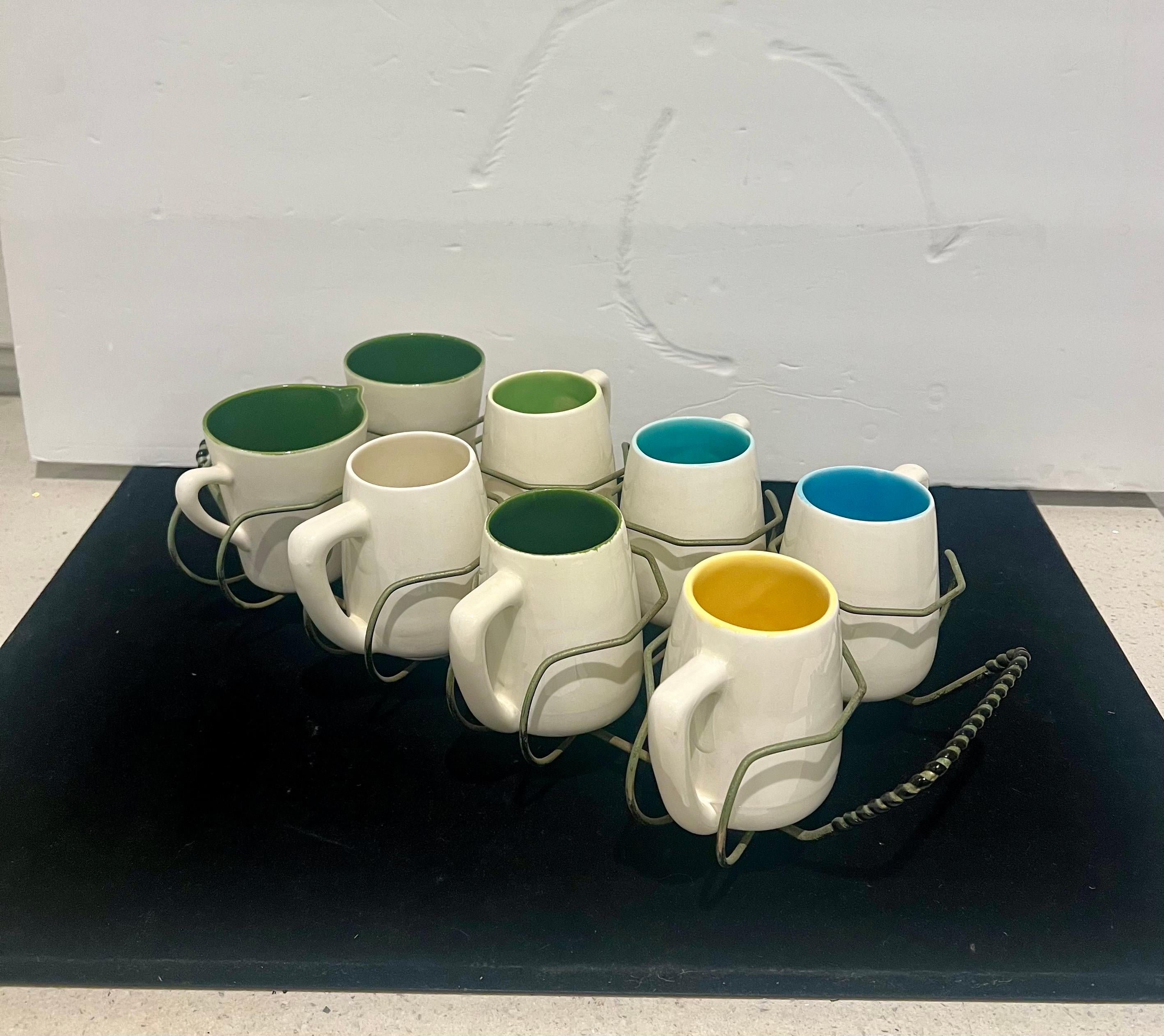 Metallo Set da tè per caffè di design californiano del Mid Century Modern americano Atomic Age in vendita