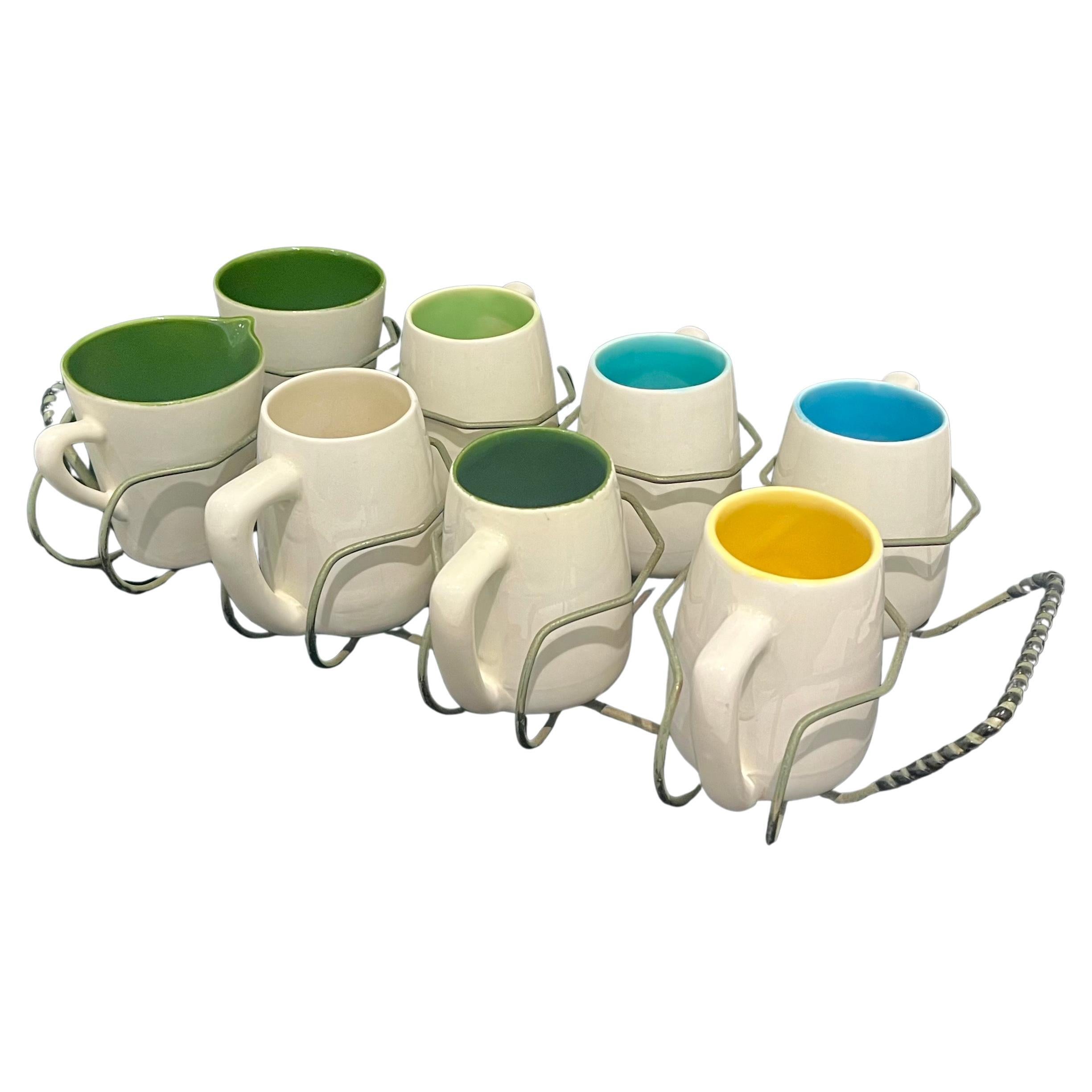 Set da tè per caffè di design californiano del Mid Century Modern americano Atomic Age